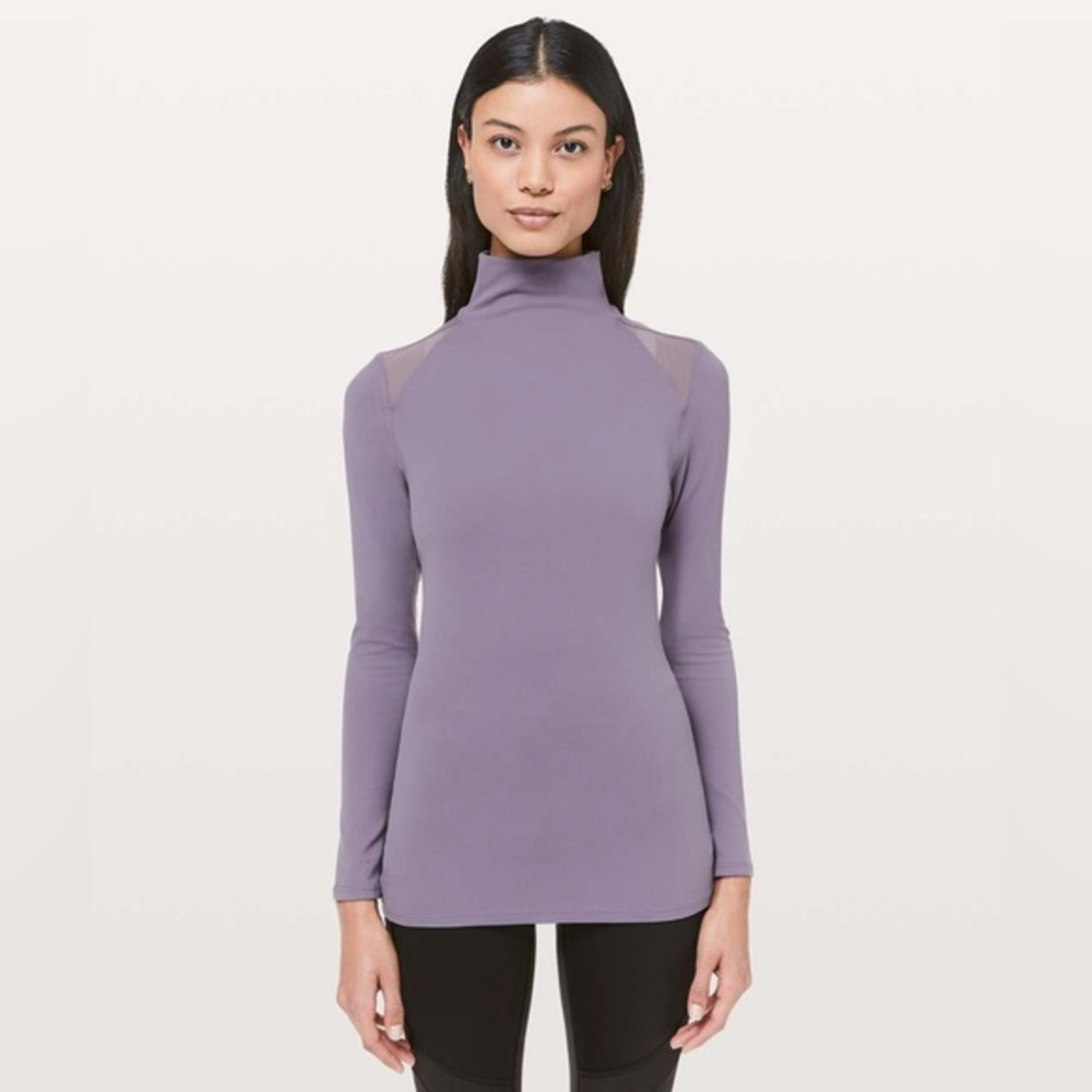 Lululemon Ethereal Mock Neck long sleeve top in 
Purple Quartz size 10